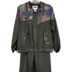 Vintage Silk Olive Green Bomber Jacket & P…